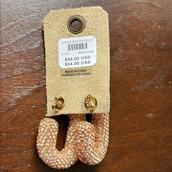NWT Anthropologie Sparkling Rose Gold Earrings bubble earrings! - Picture 2 of 2